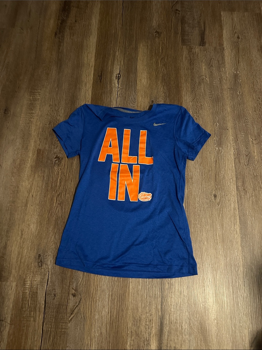 Nike UF Royal Blue Tee with Orange "ALL IN" Graphic